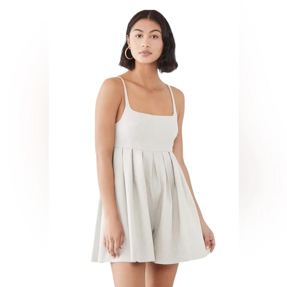 Rebecca Taylor Linen Romper Jumpsuit In Rye Size 8 NWT - Picture 12 of 16